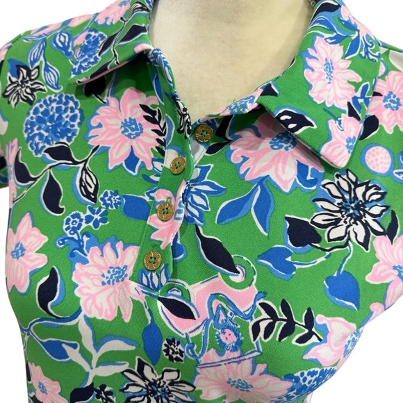 Lilly Pulitzer XS Frida Scallop Polo Dress UPF 50 Spearmint Golf Till You Drop - Picture 4 of 16